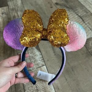 Gold Sequin Bow Ears Headband